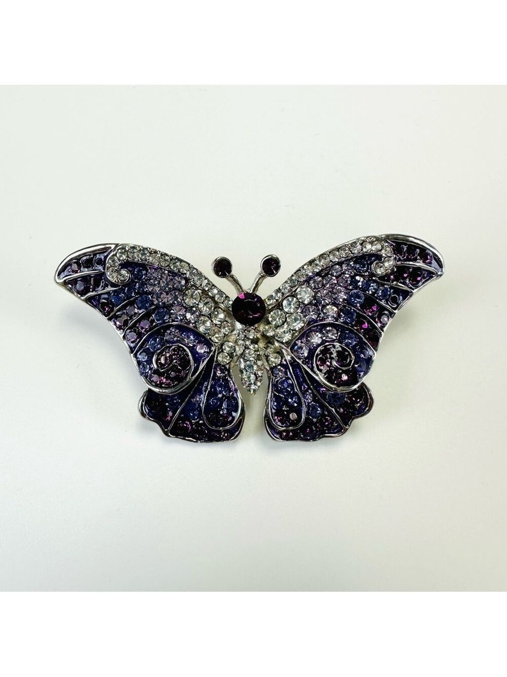 Purple crystal butterfly pin Brooch NEW